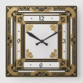 アールデコ スクエア壁時計 (正面)