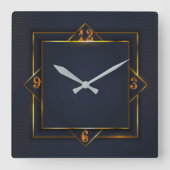 アールデコ スクエア壁時計 (正面)