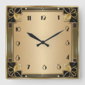 アールデコ スクエア壁時計 (正面)