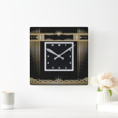 アールデコ スクエア壁時計 (ホーム)