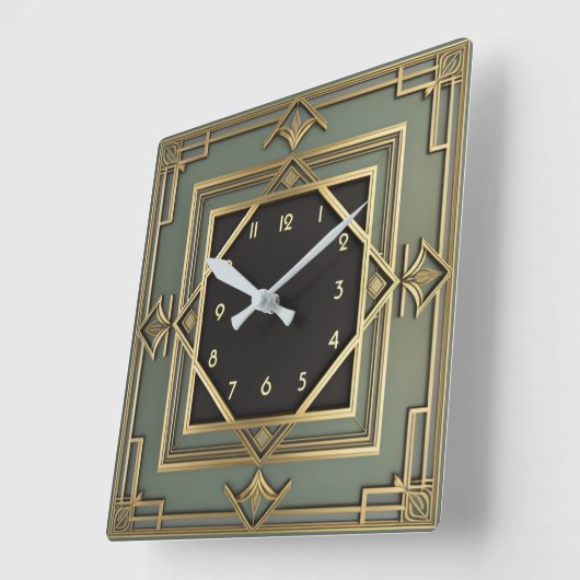 アールデコ スクエア壁時計 (傾斜)