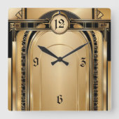 アールデコ スクエア壁時計 (正面)