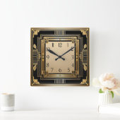 アールデコ スクエア壁時計 (ホーム)