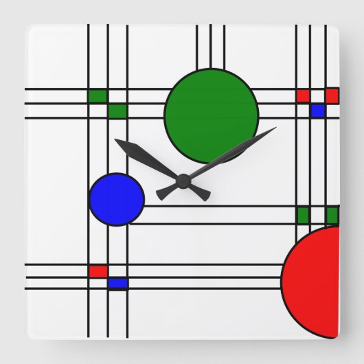 アールデコ  スクエア壁時計 (正面)