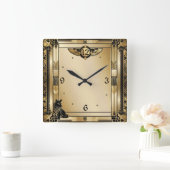 アールデコ スクエア壁時計 (ホーム)