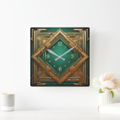 アールデコ スクエア壁時計 (ホーム)