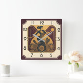 アールデコ スクエア壁時計 (ホーム)