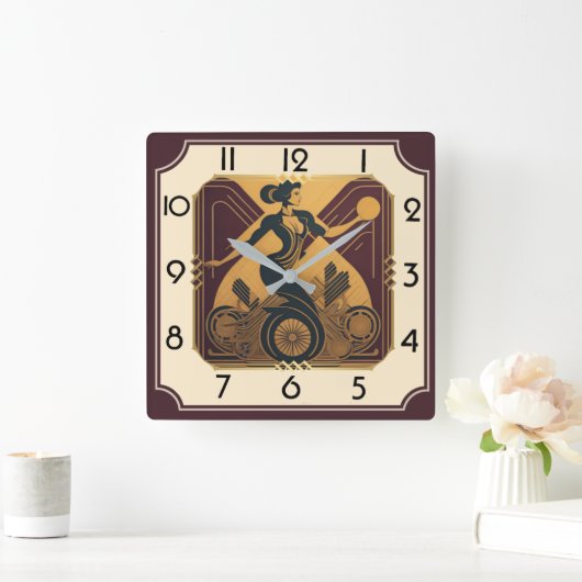 アールデコ スクエア壁時計 (ホーム)