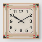 アールデコ スクエア壁時計 (正面)