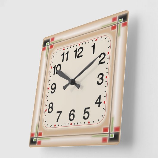 アールデコ スクエア壁時計 (傾斜)