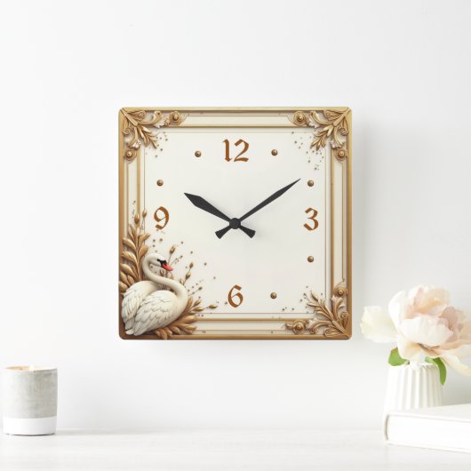 アールデコ スクエア壁時計 (ホーム)