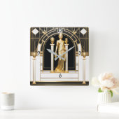 アールデコ スクエア壁時計 (ホーム)