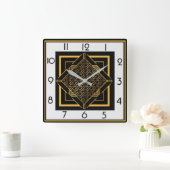 アールデコ スクエア壁時計 (ホーム)