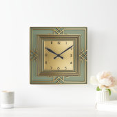 アールデコ スクエア壁時計 (ホーム)