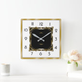 アールデコ スクエア壁時計 (ホーム)