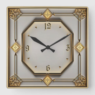 アールデコ スクエア壁時計