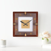 アールデコ スクエア壁時計 (ホーム)
