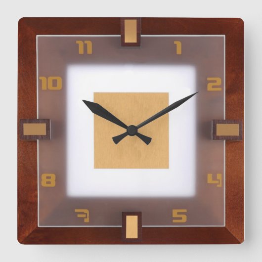 アールデコ スクエア壁時計 (正面)