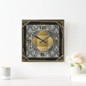 アールデコ スクエア壁時計 (ホーム)