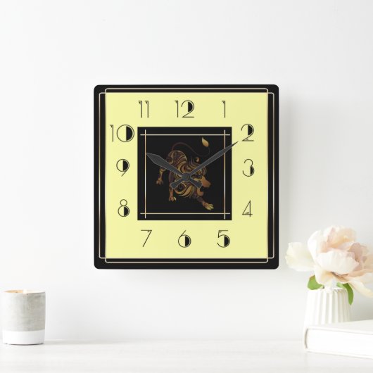 アールデコ スクエア壁時計 (ホーム)
