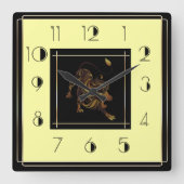 アールデコ スクエア壁時計 (正面)