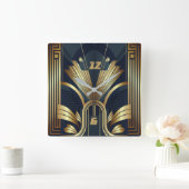 アールデコ スクエア壁時計 (ホーム)