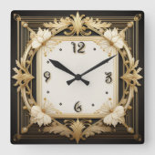 アールデコ スクエア壁時計 (正面)