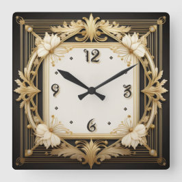 アールデコ スクエア壁時計