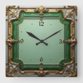 アールデコ スクエア壁時計 (正面)