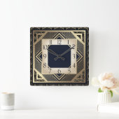 アールデコ スクエア壁時計 (ホーム)