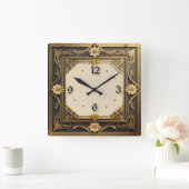 アールデコ スクエア壁時計 (ホーム)