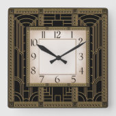 アールデコ スクエア壁時計 (正面)