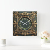 アールデコ スクエア壁時計 (ホーム)
