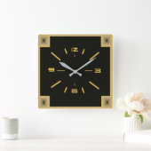 アールデコ スクエア壁時計 (ホーム)