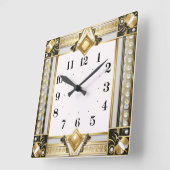 アールデコ スクエア壁時計 (傾斜)