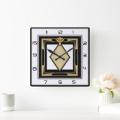 アールデコ スクエア壁時計 (ホーム)