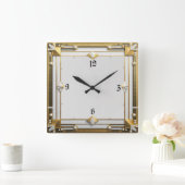 アールデコ スクエア壁時計 (ホーム)