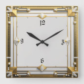 アールデコ スクエア壁時計 (正面)