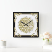 アールデコ スクエア壁時計 (ホーム)
