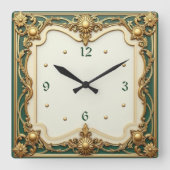 アールデコ スクエア壁時計 (正面)