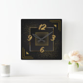 アールデコ スクエア壁時計 (ホーム)