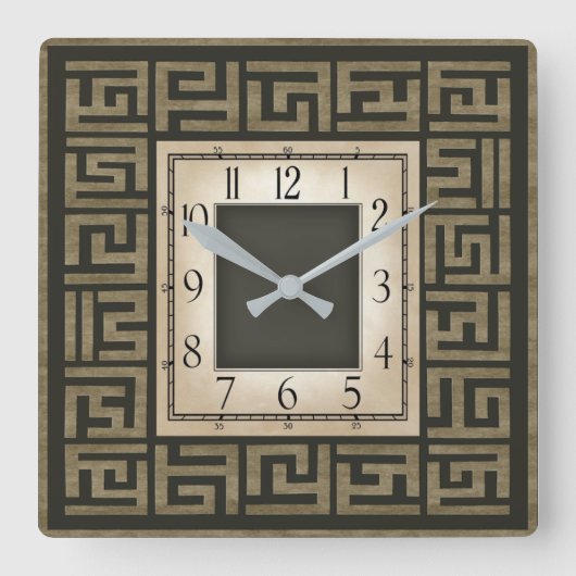 アールデコ スクエア壁時計 (正面)
