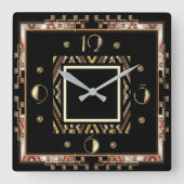 アールデコ スクエア壁時計 (正面)