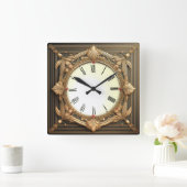 アールデコ スクエア壁時計 (ホーム)