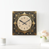 アールデコ スクエア壁時計 (ホーム)