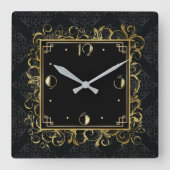 アールデコ スクエア壁時計 (正面)