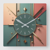アールデコ スクエア壁時計 (正面)