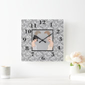 アールデコ スクエア壁時計 (ホーム)