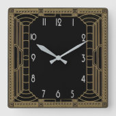 アールデコ スクエア壁時計 (正面)