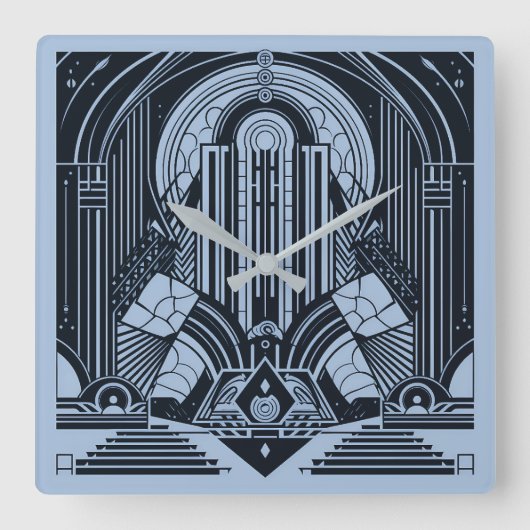 アールデコ スクエア壁時計 (正面)